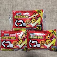 ぽかぽか家族　すべり止め付き　くつ用　カイロ　5足入✕3袋　15足分のサムネイル