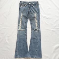 TRUE RELIGION ダメージ加工 JOEY フレア ブーツカットデニム - メルカリ