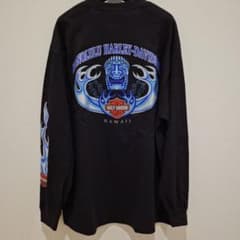 新品】ハーレーダビッドソン ホノルル限定 ロンT ブルーフレイム XL