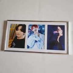 BTS 防弾少年団 JUNGKOOK フォトフレーム A4 額縁 + スロ80 BTS バンタン ジョングク フォトフレーム 写真 額縁 パネル シルバー