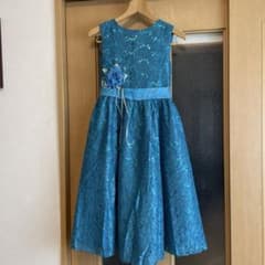★美品★スパンコールドレス発表会 160 ブルーのサムネイル