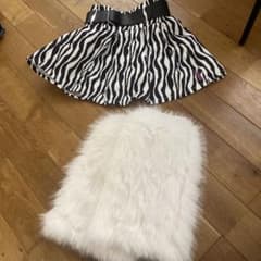 KOGYARUゼブラ柄スカート風ハーフパンツ ベルト、レッグウォーマー付きのサムネイル