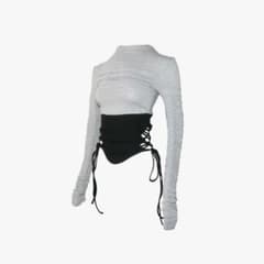 THEREDTHREAD S split hem lace up topsのサムネイル