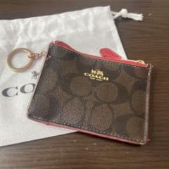 COACH レザー カードケース ブラウン/レッドのサムネイル