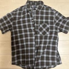 ANTIMID 半袖チェックシャツ ブラウン Mサイズのサムネイル