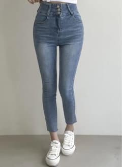 DHOLIC Three-Button Skinny Denim Pants - p372572