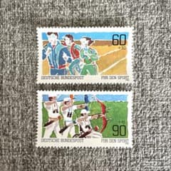 3857 外国切手 ドイツ 1982年 17世紀の絵画 6種完 未使用 188 【未使用：海外切手(ドイツ)】 1982年 スポーツ募金切手 2種完