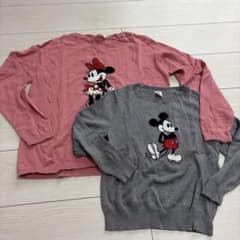 UNIQLO Mickey & Minnie Sweater Set (2 sweaters) Sizes 120 & 150 (Suitable for brothers and sisters)