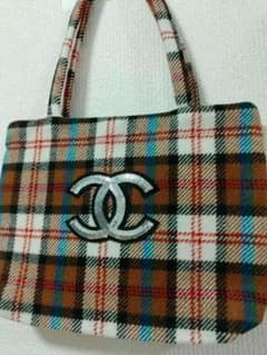 CHANEL ノベルティ シャネル トートバッグ チェック柄 - メルカリ