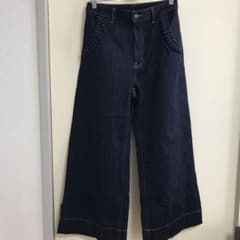デニムフリルワイドパンツ GUのサムネイル