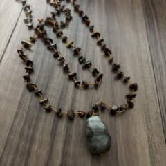 天然石 ロングネックレス 黒のサムネイル