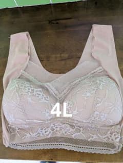 ベージュ レース ブラジャー 収納袋付き4Lのサムネイル