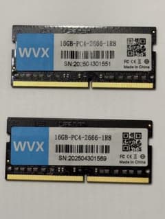 WVX ノートPC用メモリ 16GB PC4 2666 2枚セット - メルカリ