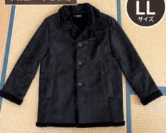 新品 メンズLL フェイクムートンコート 黒 裏ボア 防寒のサムネイル