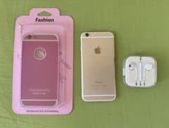 iPhone 6 Gold 64GB with Earphones and Aluminum Bumper Case