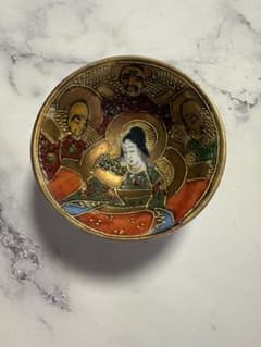 薩摩焼？】盃 仏教図 金彩 色絵 古陶磁 骨董 - メルカリ