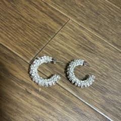 ラインストーン フープピアス 両耳用のサムネイル
