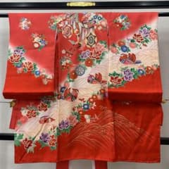 【超美品】お宮参り 七五三 祝着 男の子のお宮参り産着 祝い着「黒 鳳凰に波」熨斗目 のしめ 一つ身 一