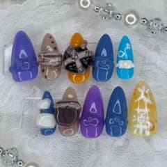 キラキラ ネイルチップ ハンドメイド つけ爪 ♡現品♡ 忍者風のサムネイル