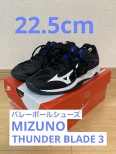 22.5cm ミズノ バレーボールシューズ サンダーブレード3 黒/青ラインのサムネイル