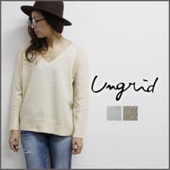 ★新品激安★ Ungrid Vネックナチュラルストレッチニット ベージュのサムネイル