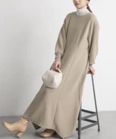 KBF◆パネル切替カットワンピース◆ BEIGE ◆ONE