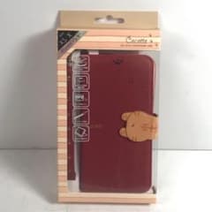 iPhone phone case, flip type, X XS, cute cat paw print design, red, 16