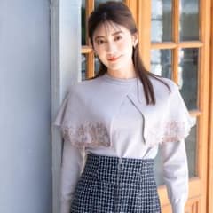 MISCHMASCH フラワー刺繍ケープニットのサムネイル