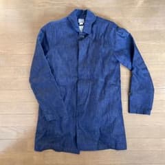 DERUXE ネイビー ステンカラーコートのサムネイル