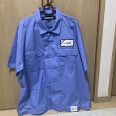 NEIGHBORHOOD 半袖ワークシャツ ライトブルー L