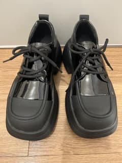 新品未使用厚底レースアップシューズ【ブラック】Mサイズ