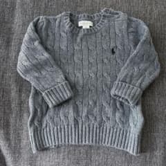 Ralph Lauren ケーブルニットセーター 12M 80-90cmグレーのサムネイル