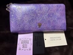 ANNA SUI ローズハート 長財布 パープル ラベンダー 蝶 未使用新品 ANNA SUI ローズハート 長財布 パープル ラベンダー 蝶 未使用新品
