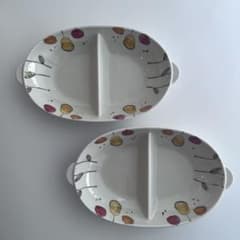 波佐見焼 | 2枚セット仕切り付きプレート