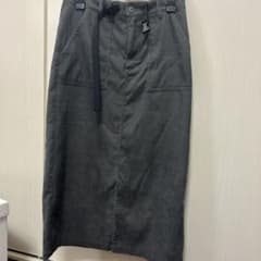 グレー ロングスカート ベルト付き