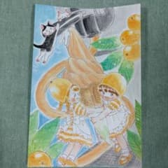 水彩画手描きイラスト　びわソフトクリームどうぞ！ 水彩画手描きイラスト びわソフトクリームどうぞ！ - メルカリ