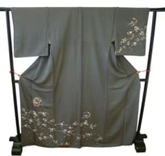 美品 綸子地 本加工染柄 附下げ・訪問着（正絹）仕立上り＜HH2259