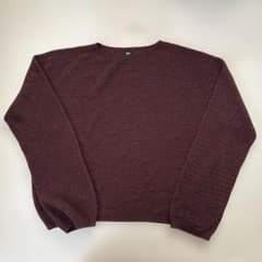 UNIQLO 長袖ニット ダークブラウン？エンジ？XLサイズ 日本製