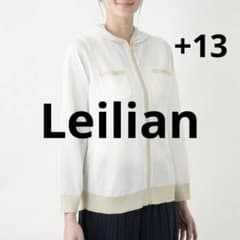 Leilian レリアンプラスハウス ジップニットパーカー +13 アイボリー 