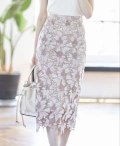 tocco 花柄レースタイトスカート ベージュ