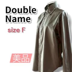 Double Name/カラーシャツ ブラウス カーキ F 綿 羽織り ゆったりのサムネイル