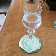美品ハンドカット   クリスタルコースター☆☆のサムネイル