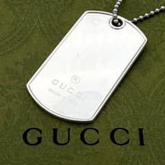 社外チェーン】GUCCI ダブル ドッグタグ プレート ネックレス シルバー