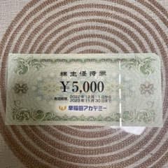 早稲田アカデミー　株主優待券　5000円のサムネイル