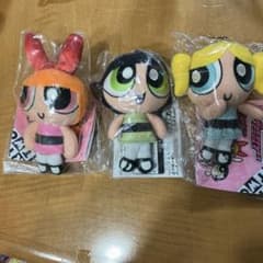 파워 퍼프 걸즈 봉제 키 체인 3 체 세트 세가