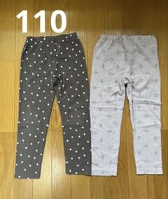 ドットと花柄 レギンス 2点セット110のサムネイル