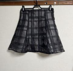 GRL 新品タグ付き チェック柄 シアー ミニスカート ブラックのサムネイル