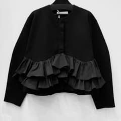 新品・未使用】MARILYNMOON スパイラルタフタラッフルニットジャケット