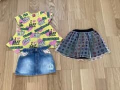 BABYDOLL Tシャツ デニムスカート チュールスカート 3点セット 110のサムネイル
