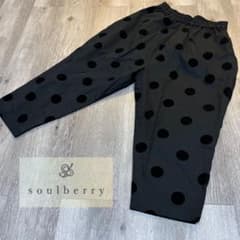soulberry ドット柄パンツ ブラック　新品未使用　タグ付きのサムネイル